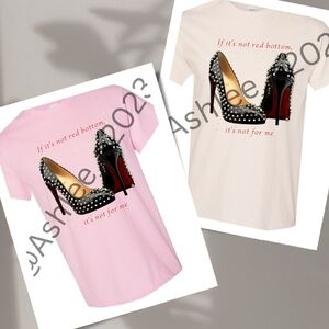 Red Bottom Short Sleeve Graphic Tee Shirt